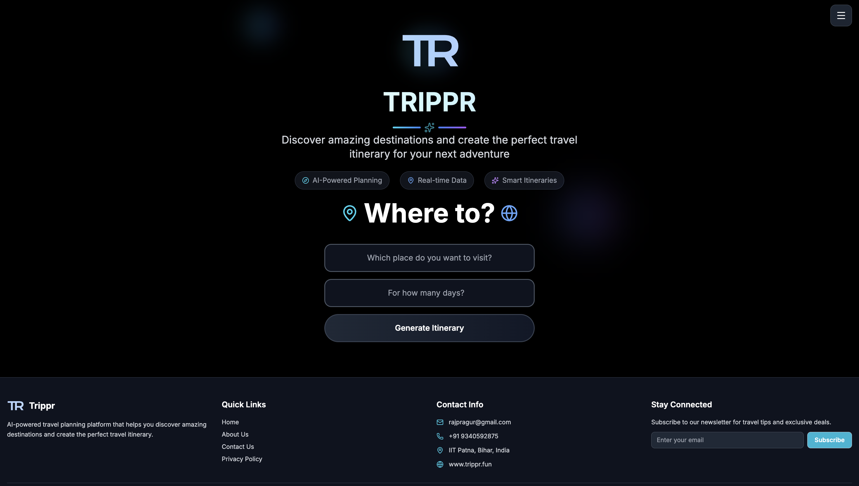 Trippr — AI Itinerary Generator